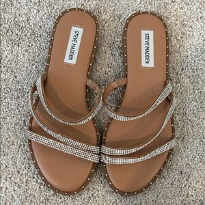 Steve Madden Tan Sandals with Sparkling Straps